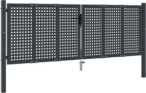 vidaXL Poartă de grădină antracit 300x75 cm oțel