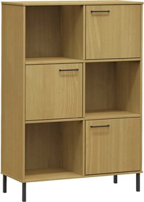 vidaXL Bibliotecă cu picioare metalice OSLO, maro, 90x35x128,5 cm lemn