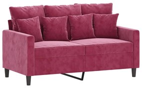359297 vidaXL Canapea cu 2 locuri, roșu vin, 120 cm, catifea
