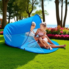 Cort de plajă pliabil cu șorț și protecție UV50+