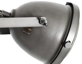 Lampa de podea industriala din otel cu lemn 2 lumini - Emado