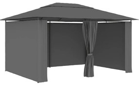 vidaXL Cort de grădină cu perdele, antracit, 4 x 3 m