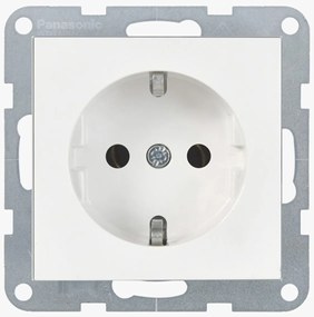 Priza simpla cu impamantare 16A, IP20, Alb, Panasonic Karre Plus 55