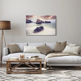 Tablou cu stânci în ceață (90x60 cm)