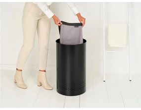 Coș de rufe negru mat din metal 60 l – Brabantia