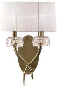 Aplica de perete clasica LOEWE antique brass/ abajur alb