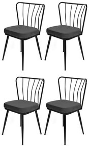 Set de scaune de sufragerie Yildiz Anthracite, 4buc., 4 buc