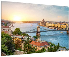 Tablou cu orașul Budapesta și râu (90x60 cm)