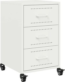 vidaXL Noptieră, alb, 36x39x59 cm, oțel