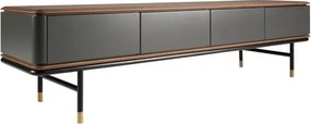 Comoda TV deosebita design LUX Dark Grey-Walnut 200x45cm