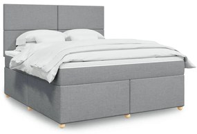 vidaXL Pat continental, gri deschis, 180x200 cm, material textil