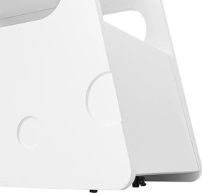 Măsuță laterală cu roți, colțuri rotunjite, mobilă, economisitoare de spațiu, pentru living și dormitor, 81x33x51,5 cm, Albă