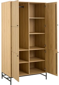 Șifonier în culoare naturală cu aspect de lemn de stejar 99x200x60 cm Albany – Actona