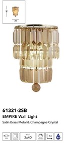 Aplica de perete baie cu protectie IP44 Empire 2LT, alama