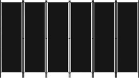 vidaXL Paravan de cameră cu 6 panouri, negru, 300 x 180 cm