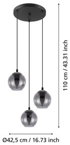 Lustră pe cablu ARISCANI 3xE27/40W/230V Eglo 98653