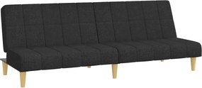 vidaXL Canapea extensibilă cu 2 locuri, negru, material textil