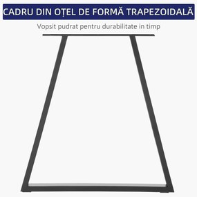 HOMCOM Set 2 Picioare de Masă Trapezoidale cu 6 Găuri și 12 Șuruburi, 70x5x72 cm, Negru | Aosom Romania