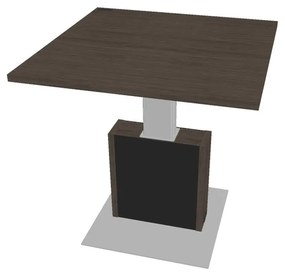 Masă de conferință reglabilă Verno+ S 120 x 120 cm, stejar antracit / negru