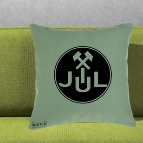 Perna Personalizata JUL Jiul Lupeni Fotbal, 40x40 cm, Verde, Husa Detasabila, Perna Inclusa, BEKZ®