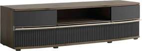Comoda TV CANDY2 C4, stejar carpenter/gri/negru, PAL, 175x43x45 cm