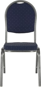 Scaun, rabatabil, textil albastru închis/gri cadru, JEFF 2 NEW