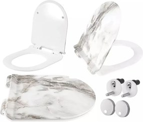 Capac WC Rea Carlo slim lava mat piatra softclose