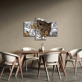 Tablou - Leopard între flori (90x60 cm)