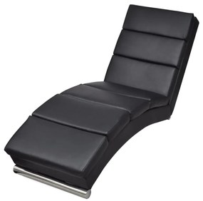 240711 vidaXL Șezlong, negru, piele ecologică