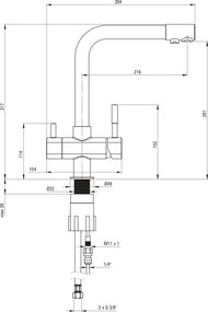 Baterie pentru bucătărie, cu kit de filtrare a apei BCHF065M