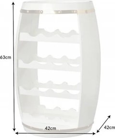 Butoi suport pentru sticle de vin Bodega 60cm alb