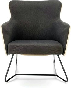 Fotoliu CHILLOUT, gri inchis, stofa, 74x67x79 cm