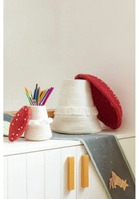 Coș de jucării pentru copii roșu-crem din material textil ø 38x33 cm Big Mushroom – Lorena Canals