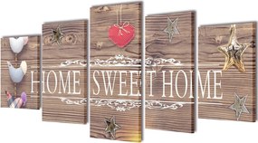 vidaXL Set tablouri din pânză cu imprimeu Home Sweet Home, 100 x 50 cm