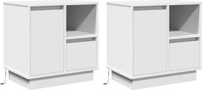 vidaXL Dulap de noapte 2 pcs Alb 50 x 34,5 x 50 cm Lemn compozit