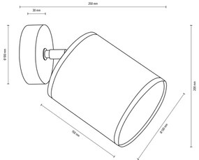 Spot-Light 66791174 - Aplică de perete cu spot BOHO, 1xE27/25W/230V, stejar