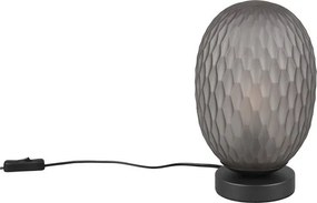 Veioză negru-mat cu abajur din sticlă (înălțime 28,5 cm) Facette – Trio