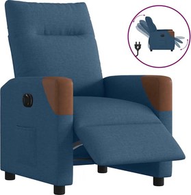 vidaXL Fotoliu rabatabil electric, albastru, material textil