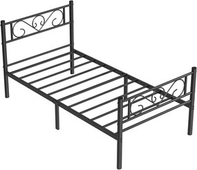 Cadru pat simplu, cadru pat metalic, negru | VASAGLE | VASAGLE