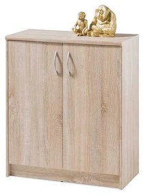 Comoda Optimal 1, 74x35x86 cm, 2 usi , 3 rafturi, culoare sonoma, pal