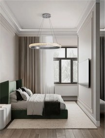 Lustra LED design circular, Otel, Argintiu, Cristal K9, ETEKEN NVL-9501215