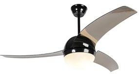 Ventilator de tavan modern negru cu lame de fum - Bora 52