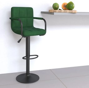 vidaXL Scaun de bar, verde închis, catifea