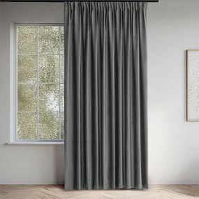 decoDoma Draperie catifelată FILUMI gri închis 140 x 250 cm 1 buc
