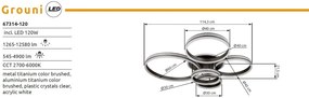 Plafoniera LED cu telecomanda design modern Grouni 114x91cm