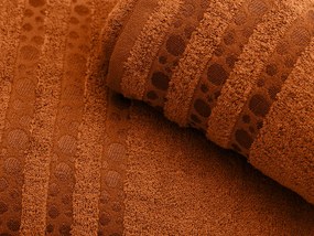 Prosop de baie din bambus DOTS maro inchis