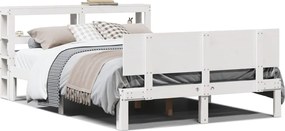 vidaXL Cadru de pat cu tăblie fără saltea, alb, 140x200 cm