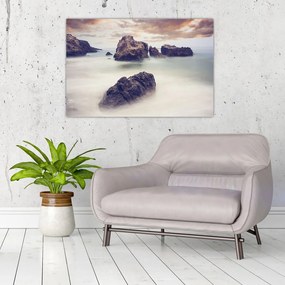 Tablou cu stânci în ceață (90x60 cm)
