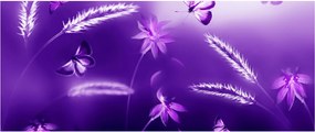 Tablou - Lunca cu fluturi (120x50 cm)