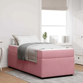 vidaXL Cadru de pat cu saltea Altele Roz 80 x 200 cm Catifea